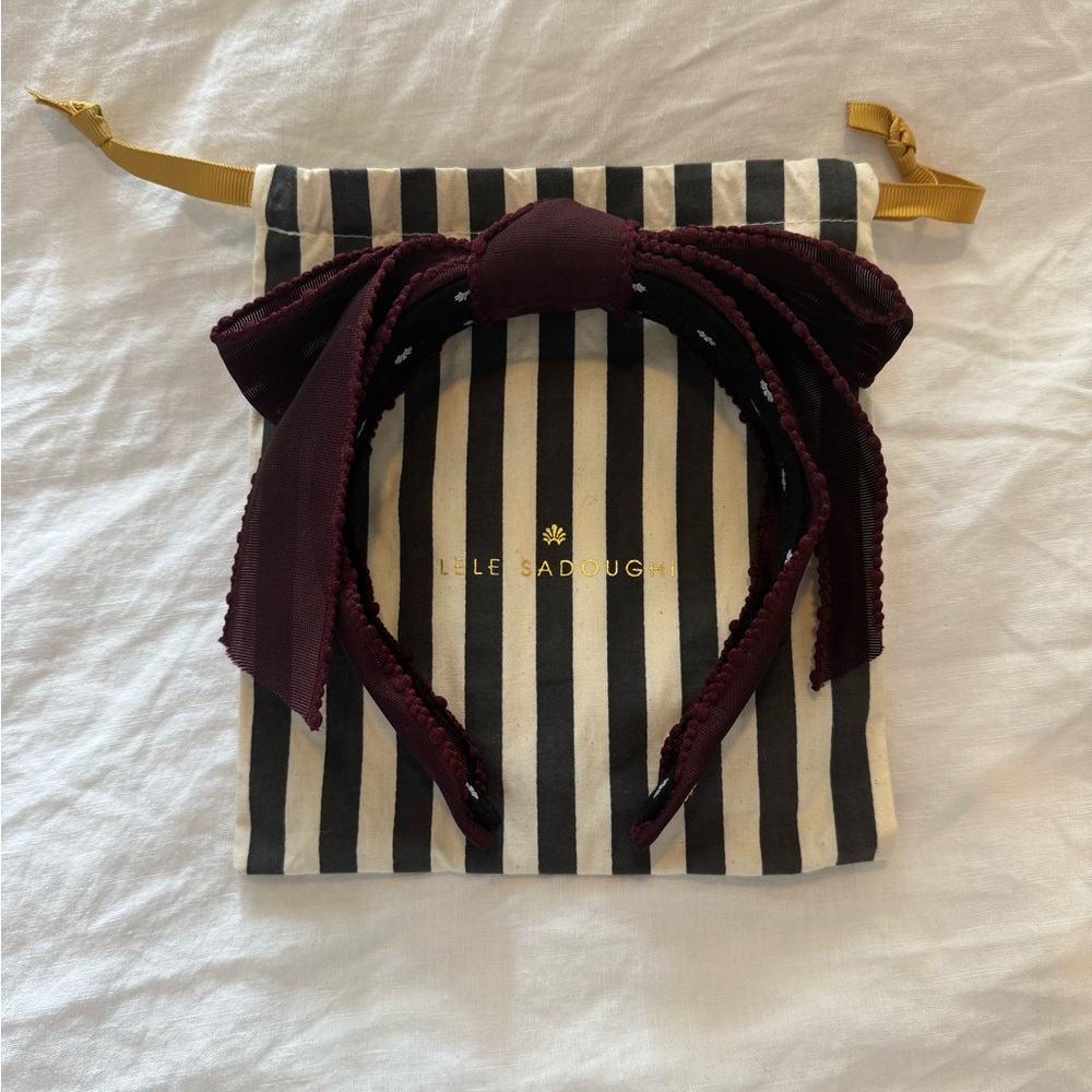 Lele sadoughi burgundy headband